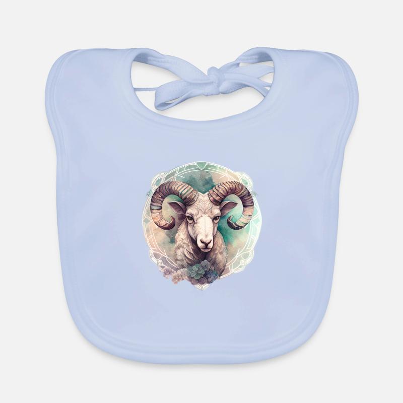 02 Sternzeichen Widder Ornament Wasserfarbe bunt Baby Bio-Lätzchen