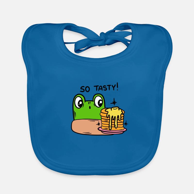 Drôle de grenouille, crapaud - Bavoir bio Bébé - bleu paon