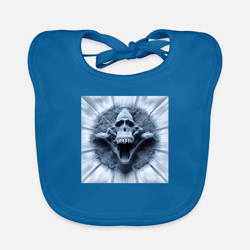 Affenschädel, Monkey Skull, Schädel, Digital Art Organic Baby Bibs