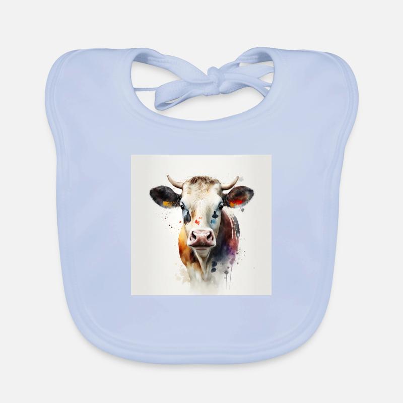 Kuh Wasserfarbe Baby Bio-Lätzchen