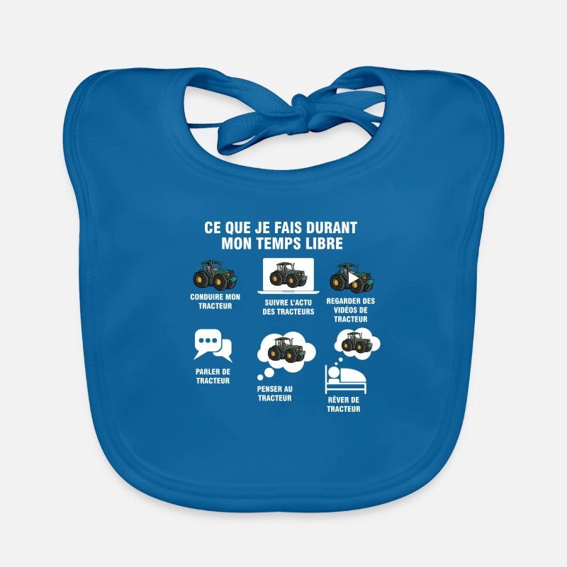 ce que je fais pendant mon temps libre tracteur Bavoir bio Bébé