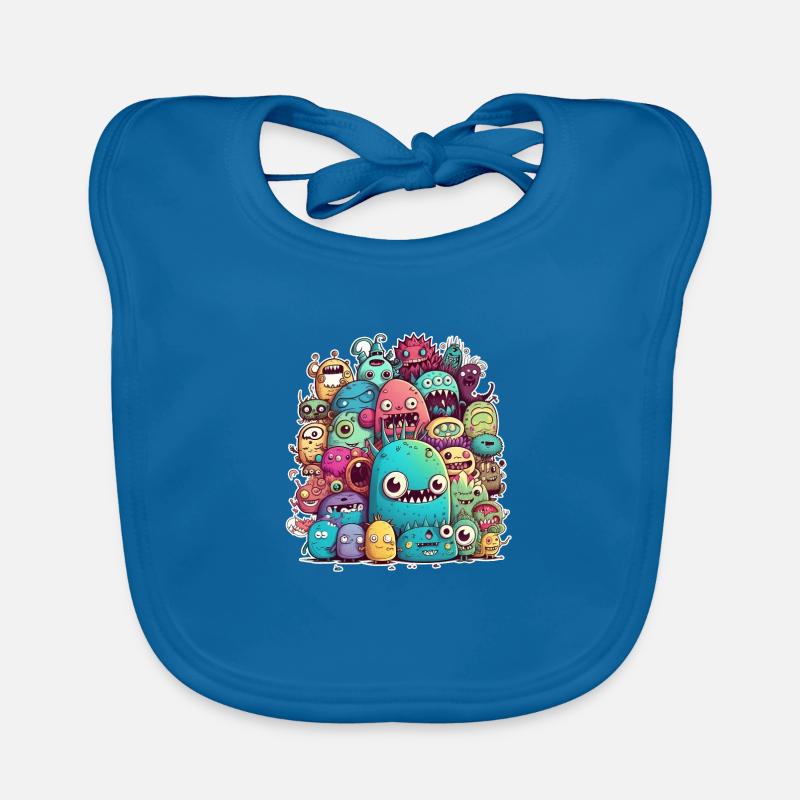 Doodle Style - Bavoir bio Bébé - bleu paon