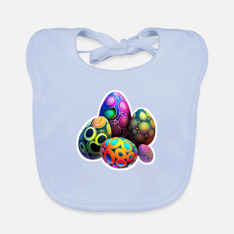 Psychedelic Easter Egg Party Easter Eggs Colorful Organic Baby Bibs
