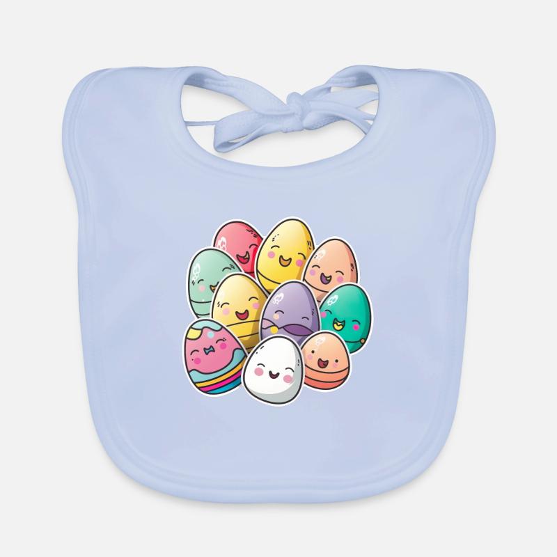 Frohe Ostereier Ostern bunte Eier Sticker Farben Baby Bio-Lätzchen