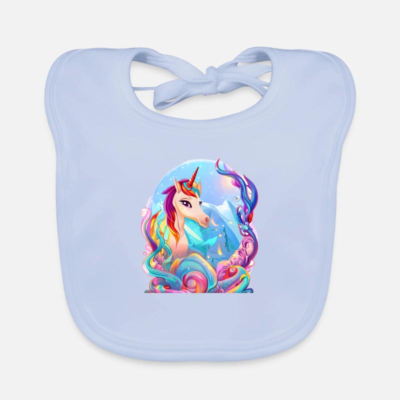 Unicorn Fabeltier Mädchen Einhorn Einhörner Baby Bio-Lätzchen