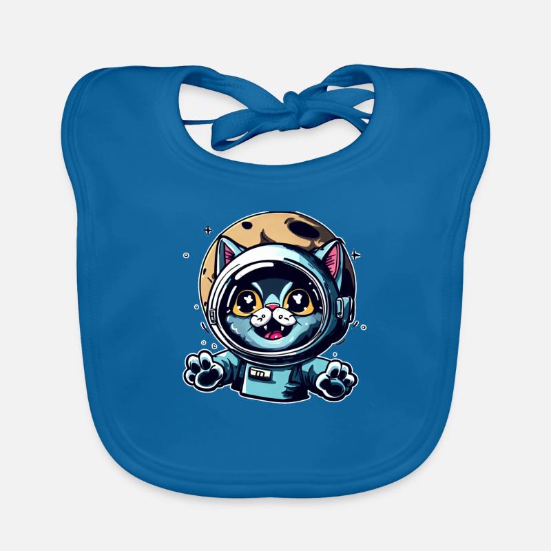 Space Cat à Moon Bavoir bio Bébé