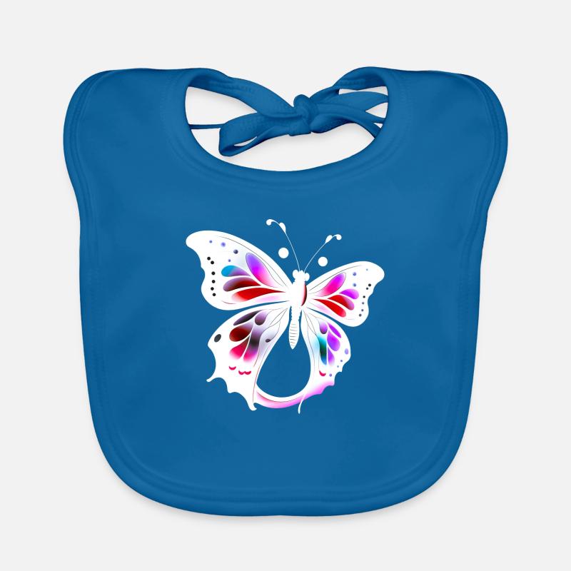 Papillon multicolore Bavoir bio Bébé