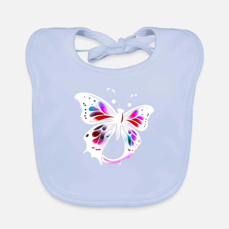 Papillon multicolore Bavoir bio Bébé