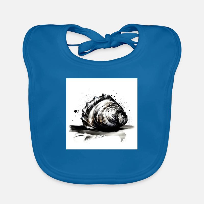 Elegant shell illustration Organic Baby Bibs