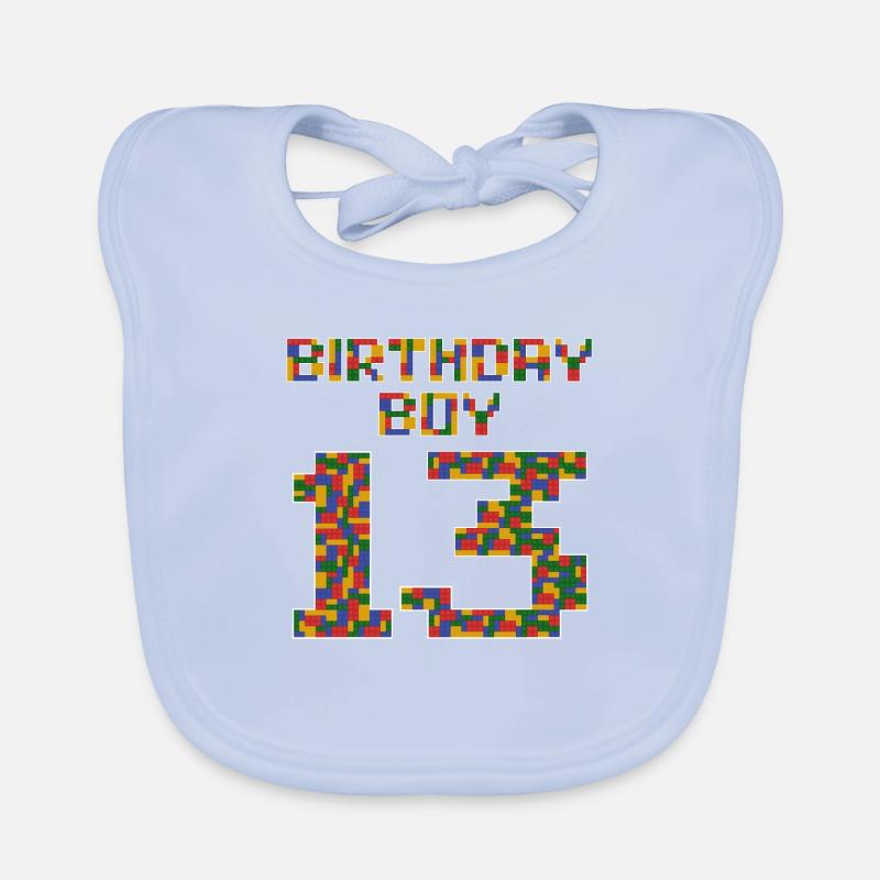 Mignon 13th Birthday Gift 13 ans Bâtiment en bloc Bavoir bio Bébé