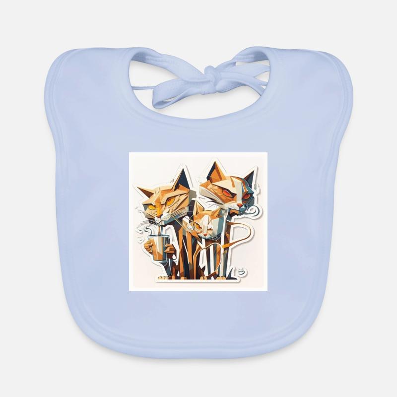 Katzen trinken gerne Kaffee, Geschenk, cool Baby Bio-Lätzchen