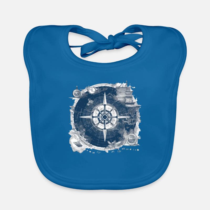 Old nautical chart Organic Baby Bibs