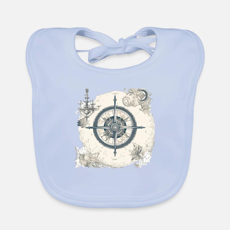 Old nautical chart Organic Baby Bibs
