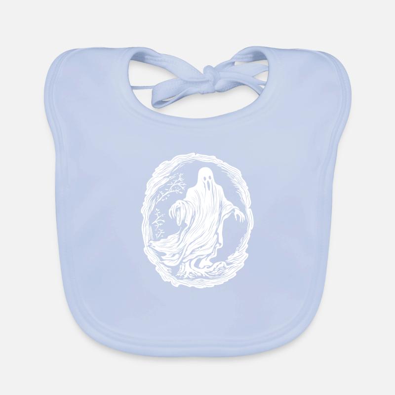 Ghost Ghosts Witching Hour Halloween Organic Baby Bibs