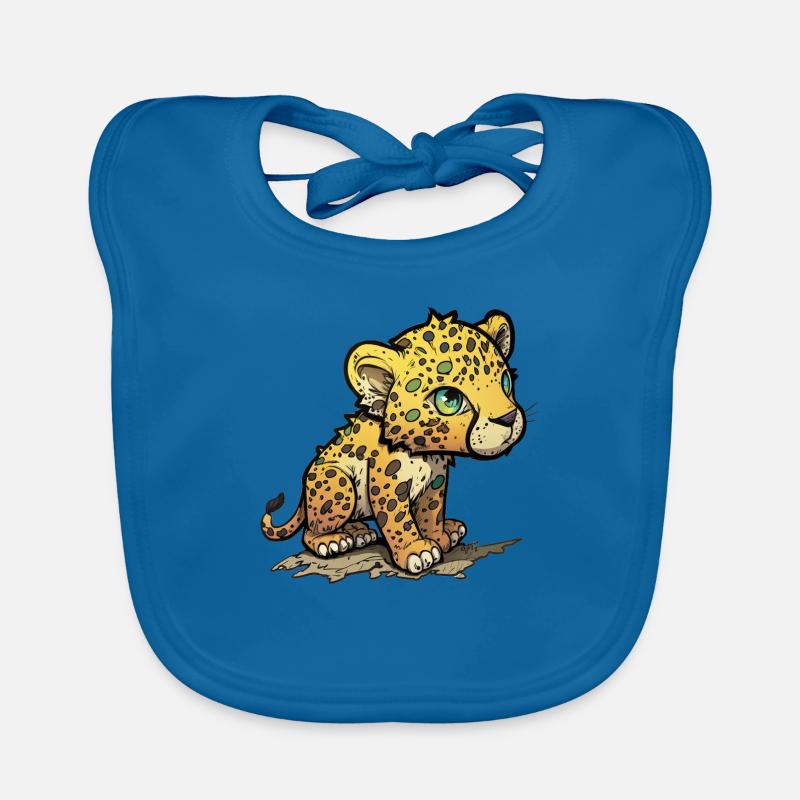 Leopard comic style Organic Baby Bibs