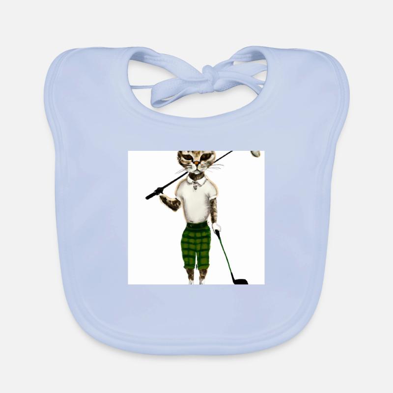 Golfkatze als Model Baby Bio-Lätzchen