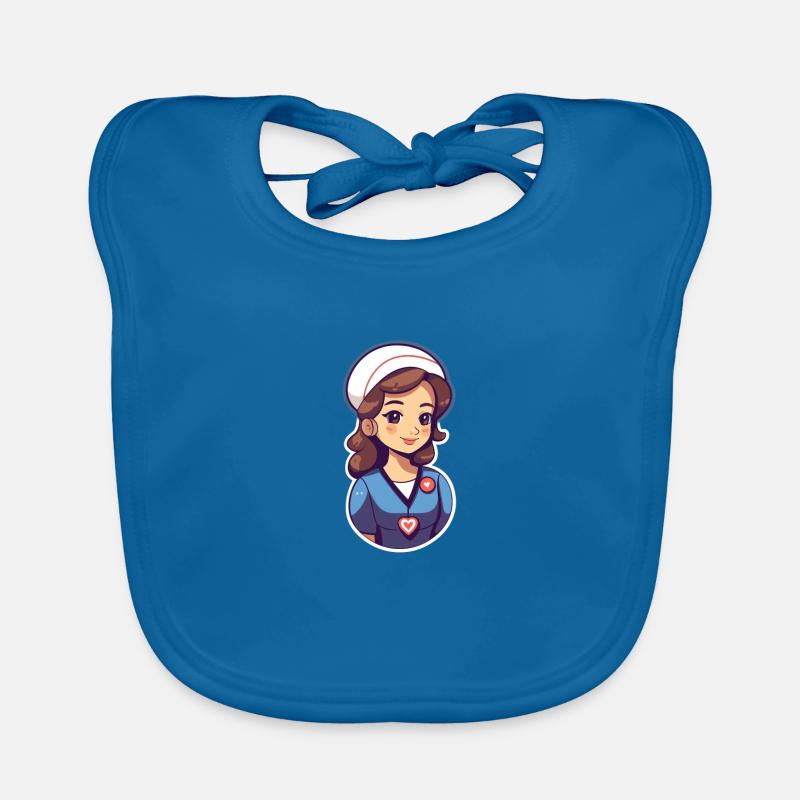 Infirmière - Bavoir bio Bébé - bleu paon