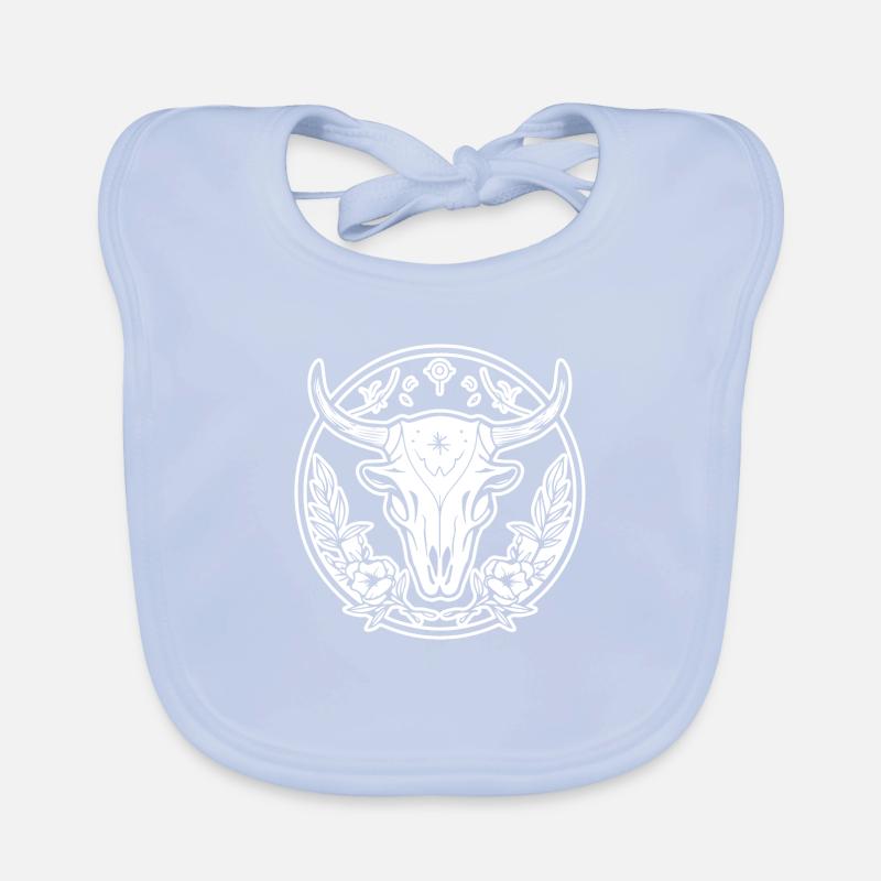 Kuh Schädel Boho Baby Bio-Lätzchen