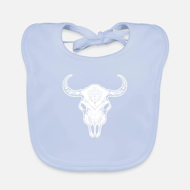 Kuh Schädel Boho Baby Bio-Lätzchen