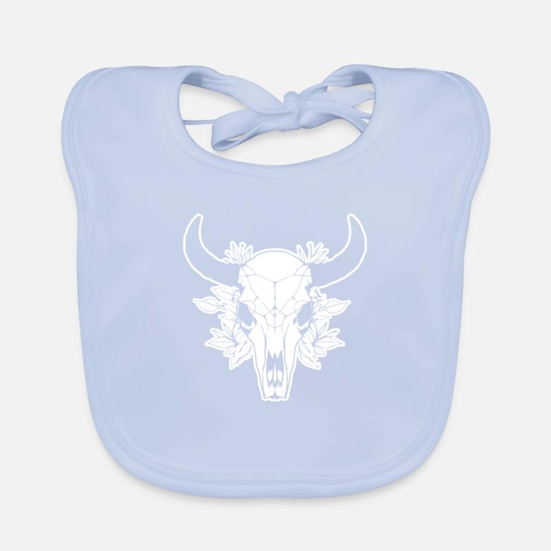Kuh Schädel Boho Baby Bio-Lätzchen