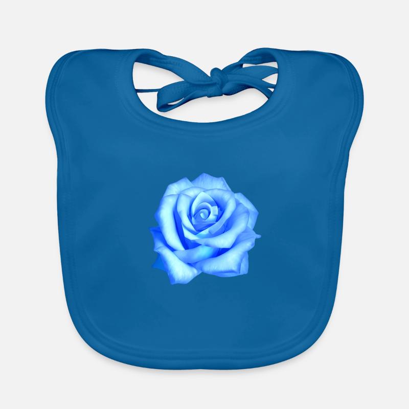 Blaue Rose Baby Bio-Lätzchen