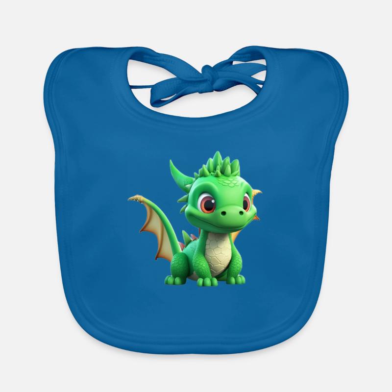 Spike - Bavoir bio Bébé - bleu paon