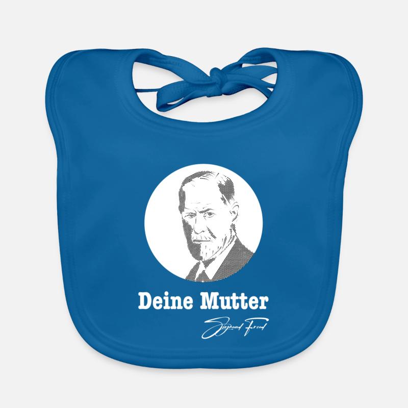 Deine Mutter Sigmund Freud - Baby Bio-Lätzchen - Pfauenblau