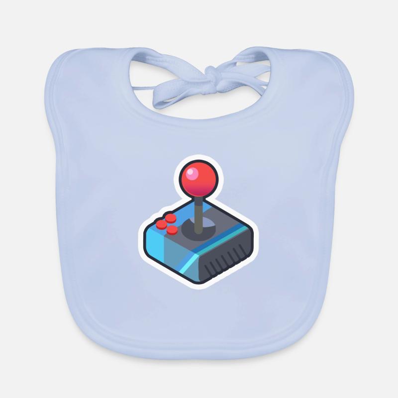 Retro Video Game Controller Organic Baby Bibs