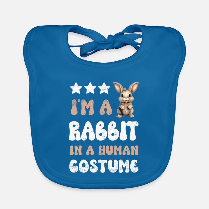 Lapin Lapin - Bavoir bio Bébé - bleu paon