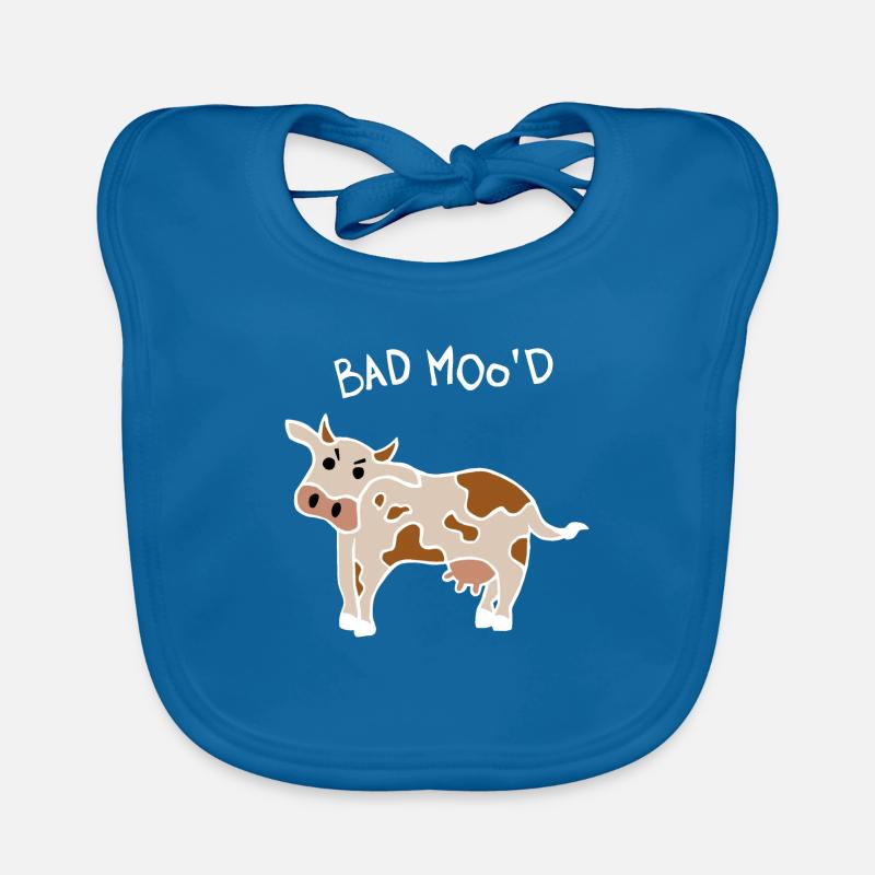 Bad Mood Kuh (Weiß) Baby Bio-Lätzchen