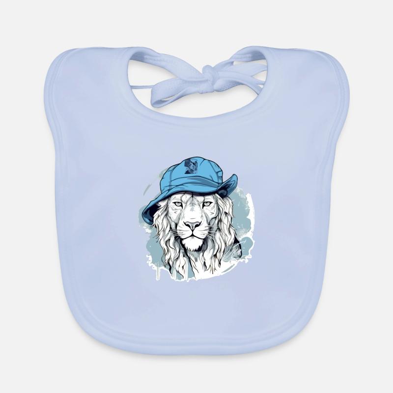 Vikou le lion bleu Bavoir bio Bébé