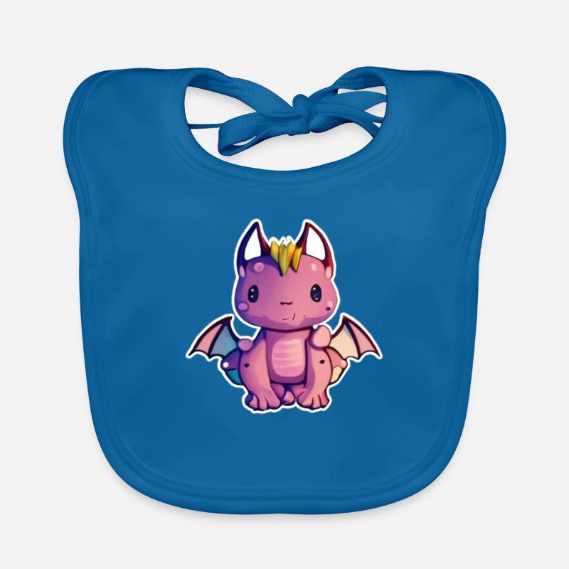 Mignon Bébé Dragon - Bavoir bio Bébé - bleu paon