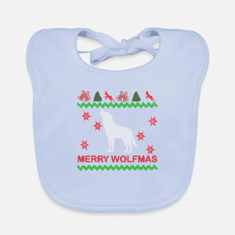 Merry Wolfmas Wolf Frohe hässliche Weihnachten Pullover Baby Bio-Lätzchen