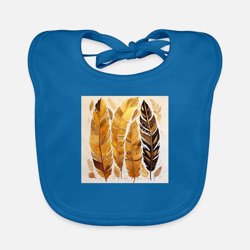 Boho Feathers Organic Baby Bibs