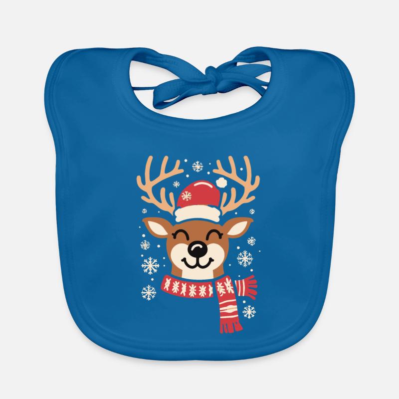 Winter Reindeer Cheer Organic Baby Bibs