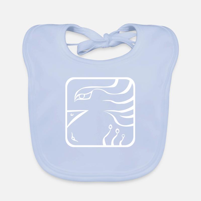 15 Kin Maya Eagle WHT Organic Baby Bibs