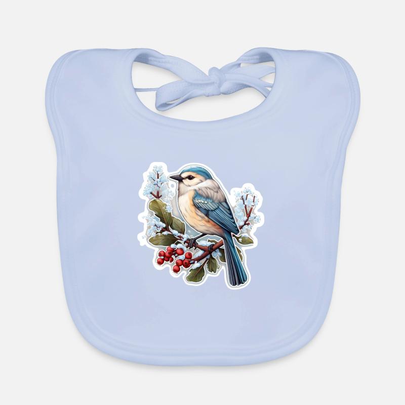 Oiseaux en hiver Bavoir bio Bébé