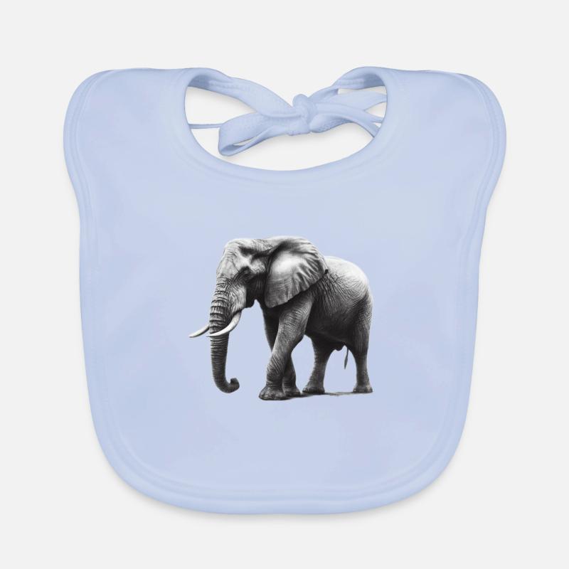 Dessiné gros éléphant gris Bavoir bio Bébé