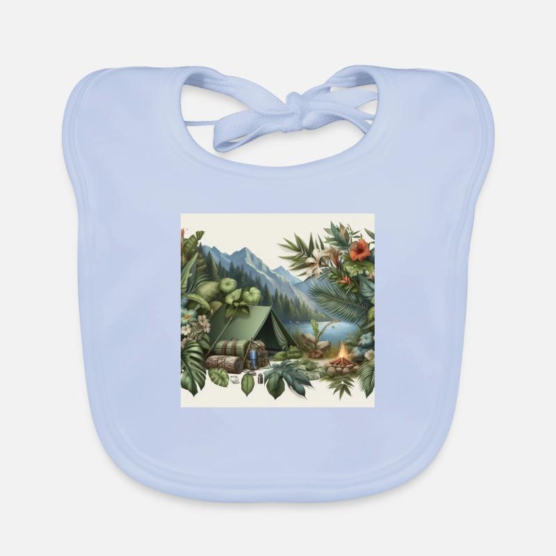 Camper dans la jungle Bavoir bio Bébé