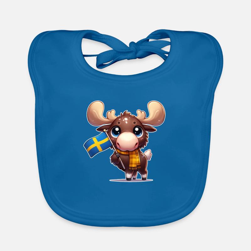 Orignal mignon avec le drapeau de la Suède Bavoir bio Bébé
