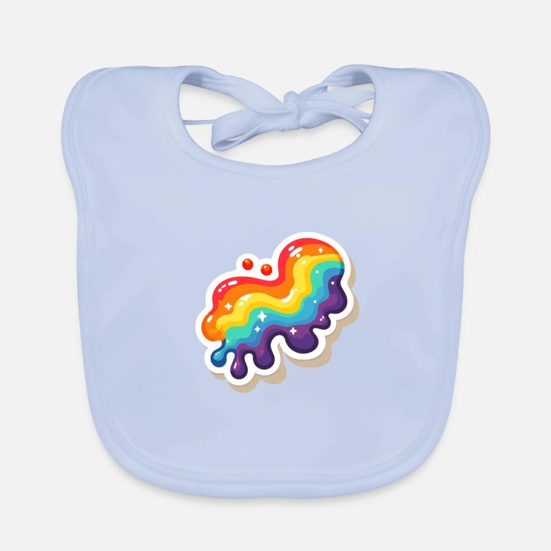 Regenbogen-Pouring-Farbe Baby Bio-Lätzchen