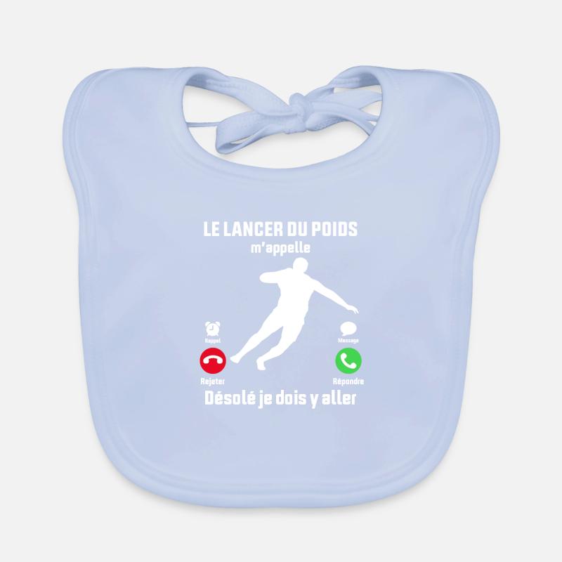 Le Lancer du poids M'appelle Je dois y aller Bavoir bio Bébé