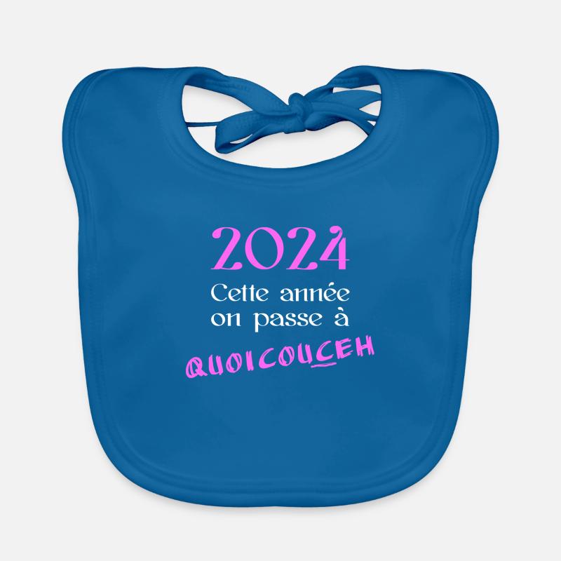 Quoicouceh clair - Bavoir bio Bébé - bleu paon