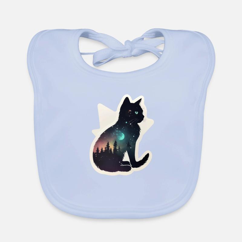 Katze in den Sternen Baby Bio-Lätzchen