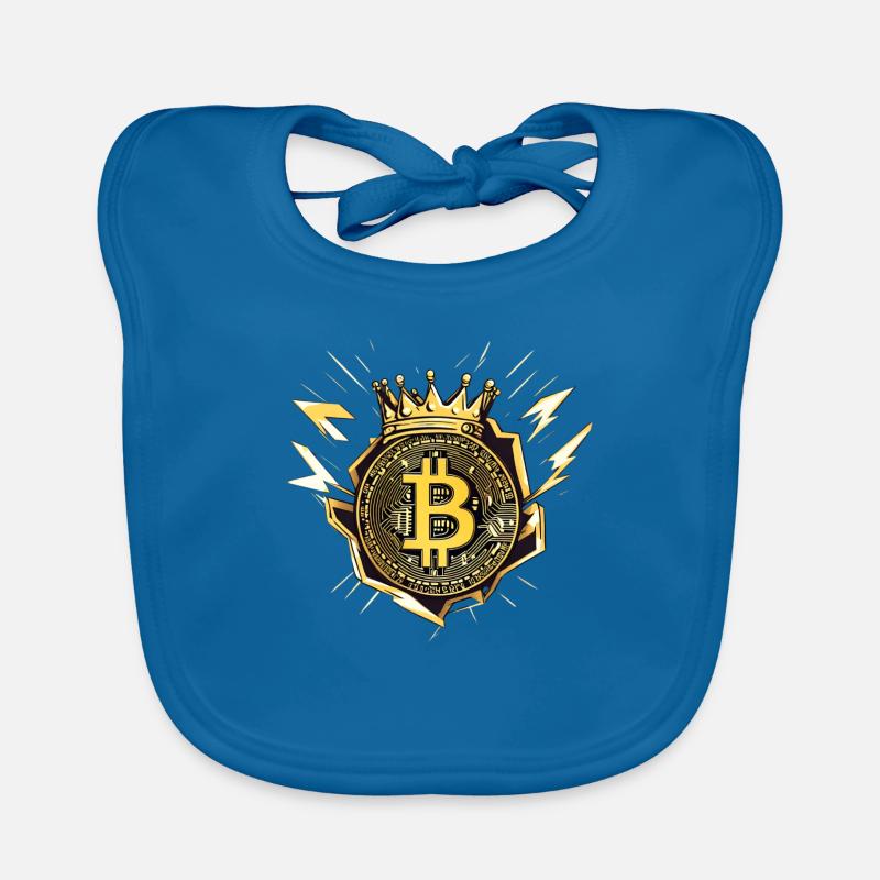 King Bitcoin mit Blitzen Baby Bio-Lätzchen