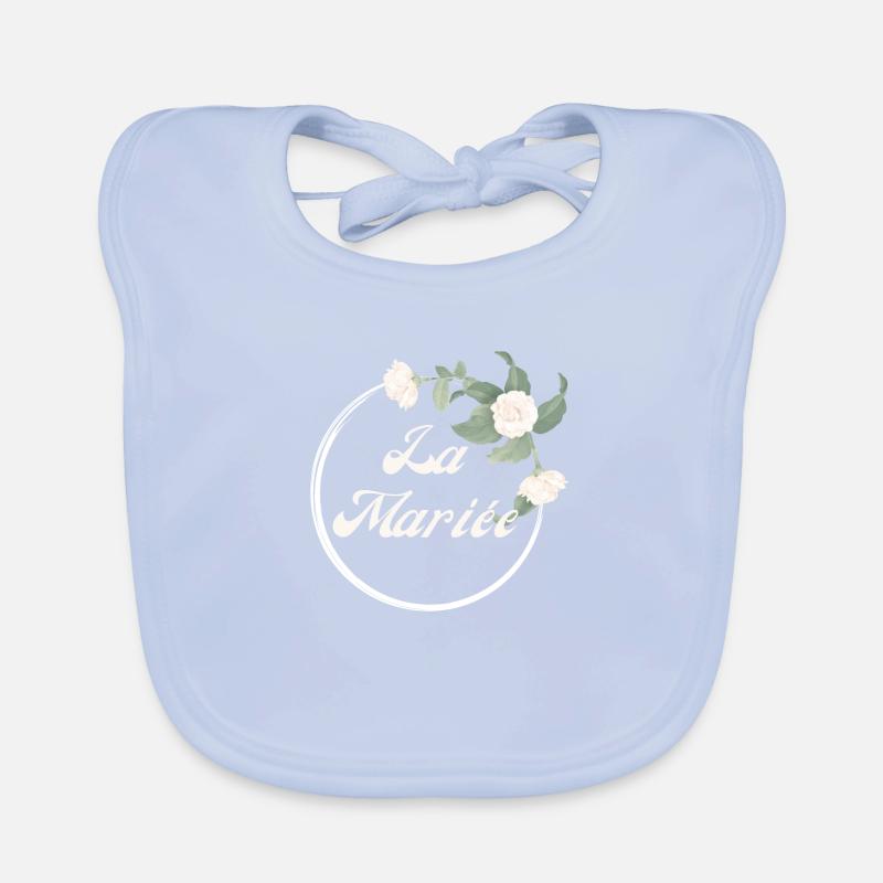 Die weiße Blumenbraut - Braut Geschenkidee Baby Bio-Lätzchen