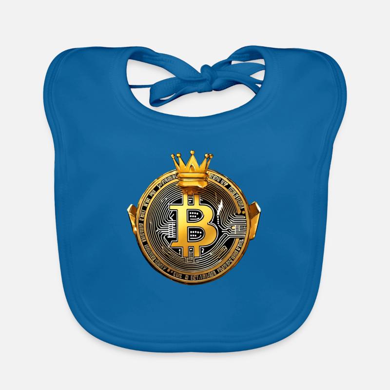 King Bitcoin - Cooles Bitcoin Logo Baby Bio-Lätzchen