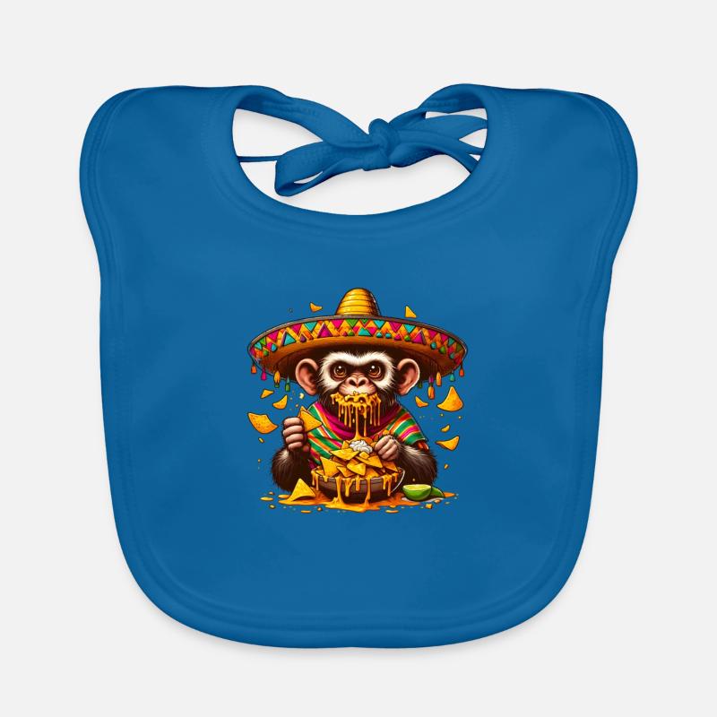 Singe Cinco de Mayo avec nachos Bavoir bio Bébé