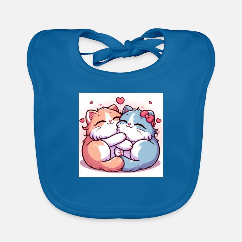 De doux chatons câlins avec des cœurs Bavoir bio Bébé