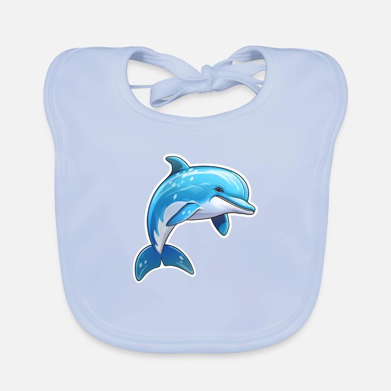 Delfin springend Baby Bio-Lätzchen